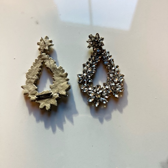 Costume earrings - Clear Stones on cloth - Picture 3 of 3